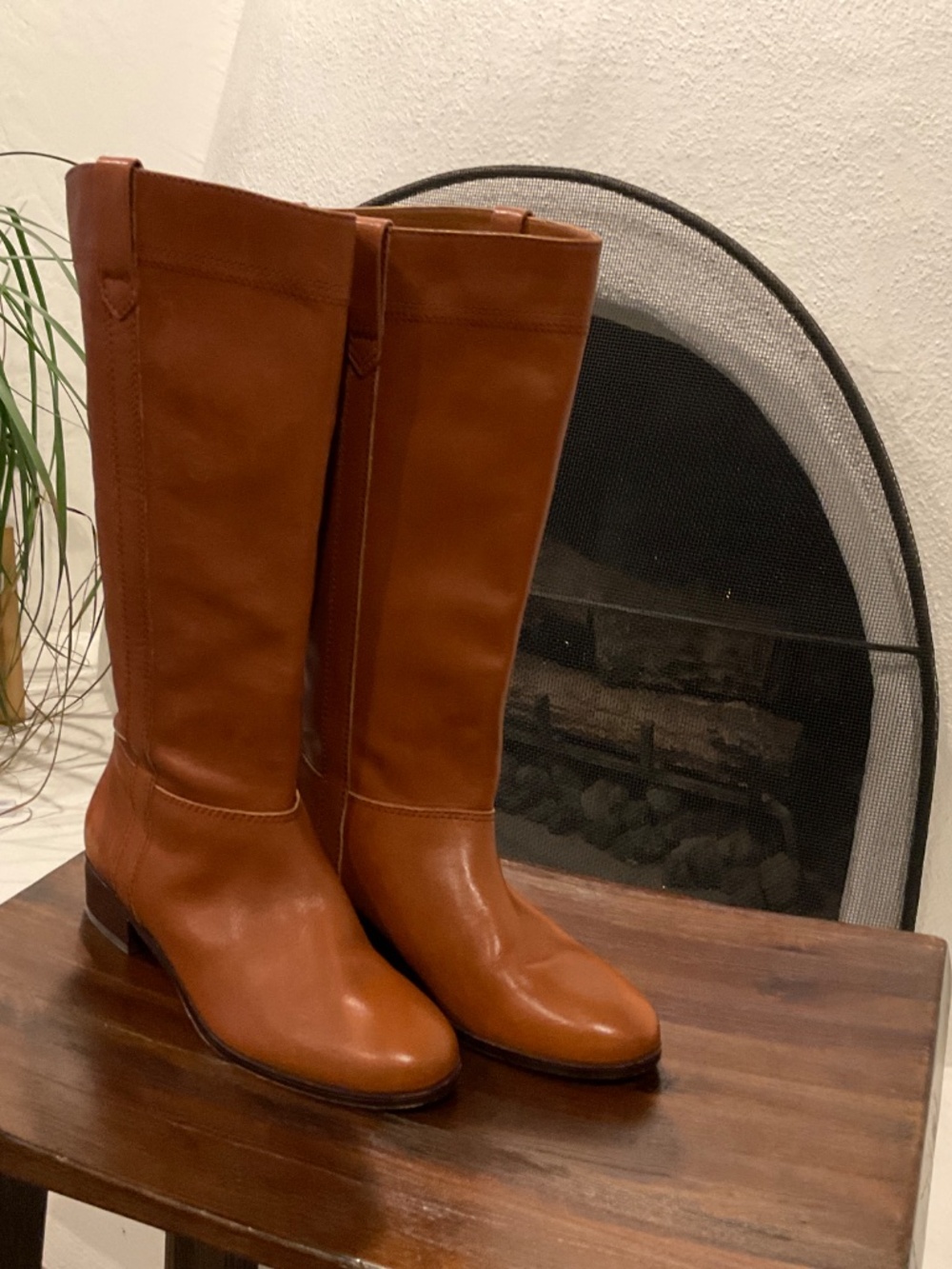 NWOT Veronica Beard Dwyer Knee Riding Boot Tan Size 6.5 Wide Calf - Picture 2 of 8